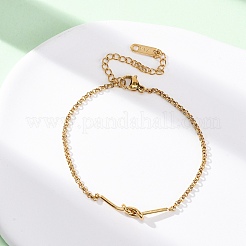 304 Stainless Steel Knotted Link Bracelets&nbsp;BJEW-R027-04G