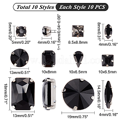 100Pcs 10 Style Sew on Rhinestone&nbsp;RGLA-PH0001-15