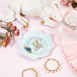 Mandala Flower Shape Porcelain Jewelry Plate&nbsp;DJEW-WH0043-41B