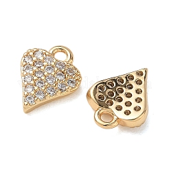 Valentine's Day Brass Micro Pave Clear Cubic Zirconia Charms&nbsp;KK-D261-06G
