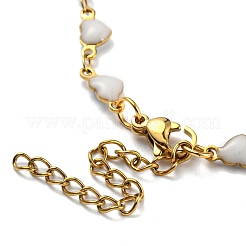 Ion Plating(IP) Golden 304 Stainless Steel Heart Link Chain Necklaces&nbsp;NJEW-E098-02G-06