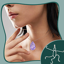 1Pc Rhodium Plated 925 Sterling Silver 5 Claw Prongs Pendant Blank Oval Shape Cabochon Settings&nbsp;STER-BC0002-10B-P