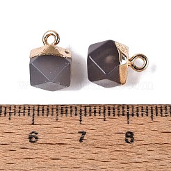 Natural Grey Agate Pendants&nbsp;G-N359-18G-04