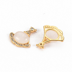 Brass Micro Pave Clear Cubic Zirconia Pendants Links&nbsp;KK-S356-284-NF