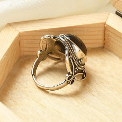 Natural Obsidian Adjustable Rings&nbsp;RJEW-I108-02AS-12