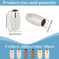 60Pcs 3 Colors Zinc Alloy Cord Ends&nbsp;FIND-GO0002-86A
