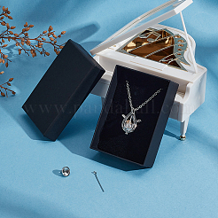 Brass Bead Cage Teardrop with Alloy Wing Pendant Cable Chain Necklaces&nbsp;NJEW-DR00030