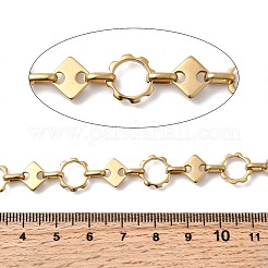 304 Stainless Steel Flower with Rhombus Link Chains&nbsp;CHS-Z007-14G