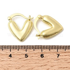 Heart Brass Hoop Earrings&nbsp;EJEW-P333-04G