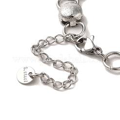 Non-Tarnish 304 Stainless Steel Flat Round Link Chain Bracelet&nbsp;BJEW-Q776-02C-02