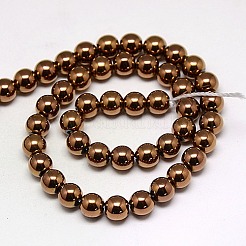 Electroplate Non-magnetic Synthetic Hematite Beads Strands&nbsp;G-J169A-3mm-M