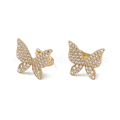 Clear Cubic Zirconia Butterfly Open Cuff Earrings&nbsp;EJEW-F294-19G