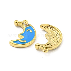Brass Micro Pave Cubic Zirconia Pendants&nbsp;KK-P258-18G