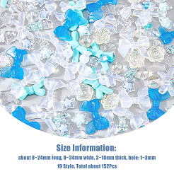 152Pcs 19 Style Transparent Acrylic Beads&nbsp;TACR-FH0001-16