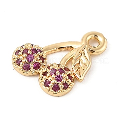 Brass Micro Pave Cubic Zirconia Pendants&nbsp;KK-R219-36F-G