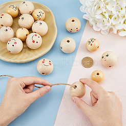 18Pcs 3 Styles Printed Wood Beads&nbsp;WOOD-DC0001-08