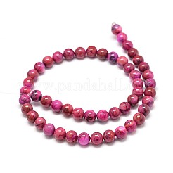 Natural Dyed Crazy Agate Round Bead Strands&nbsp;G-P075-19-8mm-01
