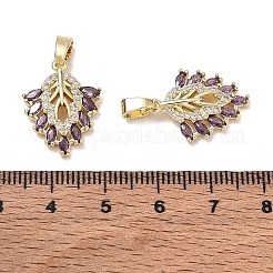 Brass Micro Pave Cubic Zirconia Pendants&nbsp;CU-CBA3371-06G-E