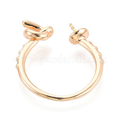 Twist Knot Brass Cuff Ring Settings&nbsp;KK-T076-38G