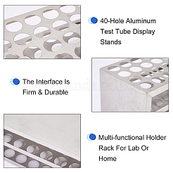 40-Hole 201 Stainless Steel Test Tube Display Stands&nbsp;AJEW-WH0042-165A