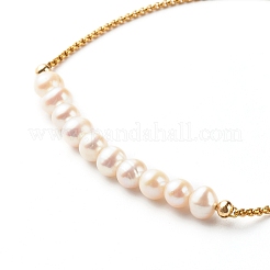 Natural Pearl Beads Slider Bracelets&nbsp;BJEW-JB06572