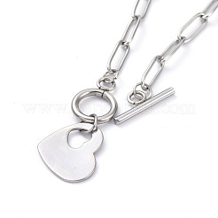 Non-Tarnish Heart 304 Stainless Steel Pendant Necklaces&nbsp;NJEW-JN02887-02