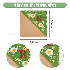 4Pcs 4 Style Felt Embroidery Bookmarks&nbsp;FIND-HY0003-46R