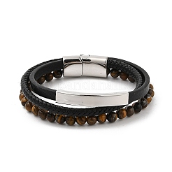 Braided Leather Multi-strand Bracelets for Men&nbsp;BJEW-Z081-16P