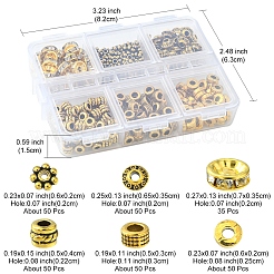 285Pcs 6 Style Iron Rhinestone & Tibetan Style Alloy Spacer Beads&nbsp;DIY-FS0004-08