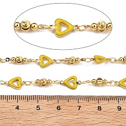 Brass Heart Link Chains&nbsp;KK-D368-03G-C