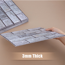 3D Brick Pattern PVC Self Adhesive Wall Stickers&nbsp;DIY-WH0308-550D