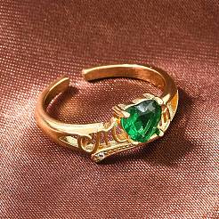 Mother's Day Brass Pave Cubic Zirconia Cuff Open Rings&nbsp;CU-CBACDF6-06G