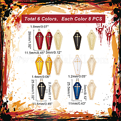 48Pcs 6 Colors Alloy Enamel Pendant&nbsp;ENAM-GA0001-03