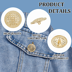 60Pcs 5 Styles 1-Hole Alloy Hollow Shank Buttons&nbsp;BUTT-GA0001-47