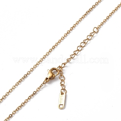 Ion Plating(IP) 304 Stainless Steel Cable Chain Necklace for Men Women&nbsp;NJEW-K245-014A
