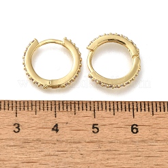 Rack Plating Brass Micro Pave Cubic Zirconia Hoop Earrings&nbsp;EJEW-H143-15G