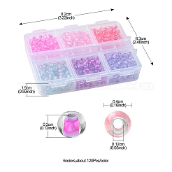45G 6 Colors Transparent Glass Round Seed Beads&nbsp;SEED-FS0001-32