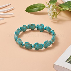 Dyed Synthetic Sea Turtle Beaded Stretch Bracelets for Women&nbsp;BJEW-JB09934-01