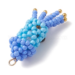 Handmade Glass Seed Beaded Octopus Shape Pendants&nbsp;PALLOY-MZ00934