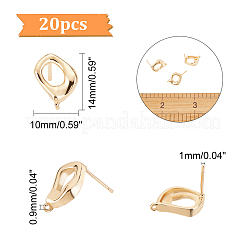 10 Pairs Brass Stud Earring Findings&nbsp;KK-AR0002-55