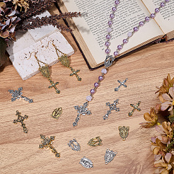48Pcs 12 Styles DIY Alloy Pendant and Link Findings Kits&nbsp;FIND-SC0021-27