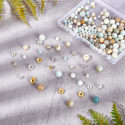DIY Natural Flower Amazonite Stretch Bracelets Making Kits&nbsp;DIY-CA0003-19