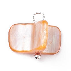 Natural Freshwater Shell Charms&nbsp;PALLOY-JF01352-03