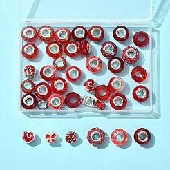 40Pcs 20 Styles Resin & Glass European Beads&nbsp;RPDL-FS0001-03