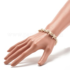 Synthetic Turquoise Starfish Stretch Bracelet&nbsp;BJEW-JB07702-04