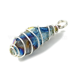5Pcs Electroplated Natural Quartz Pendants&nbsp;PALLOY-JF03150