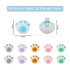 60Pcs 6 Colors Opaque Acrylic Beads&nbsp;SACR-DC0001-05