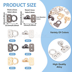 15Sets 3 Colors Alloy Hook and Eye Fasteners&nbsp;DIY-TA0012-27