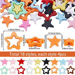 72Pcs 18 Colors Acrylic Beads&nbsp;OACR-SC0002-61