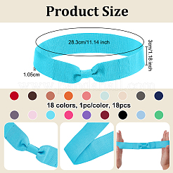 18Pcs 18 Colors Women's Faux Suede Bowknot Stretchable Hat Band&nbsp;AJEW-OC0014-22